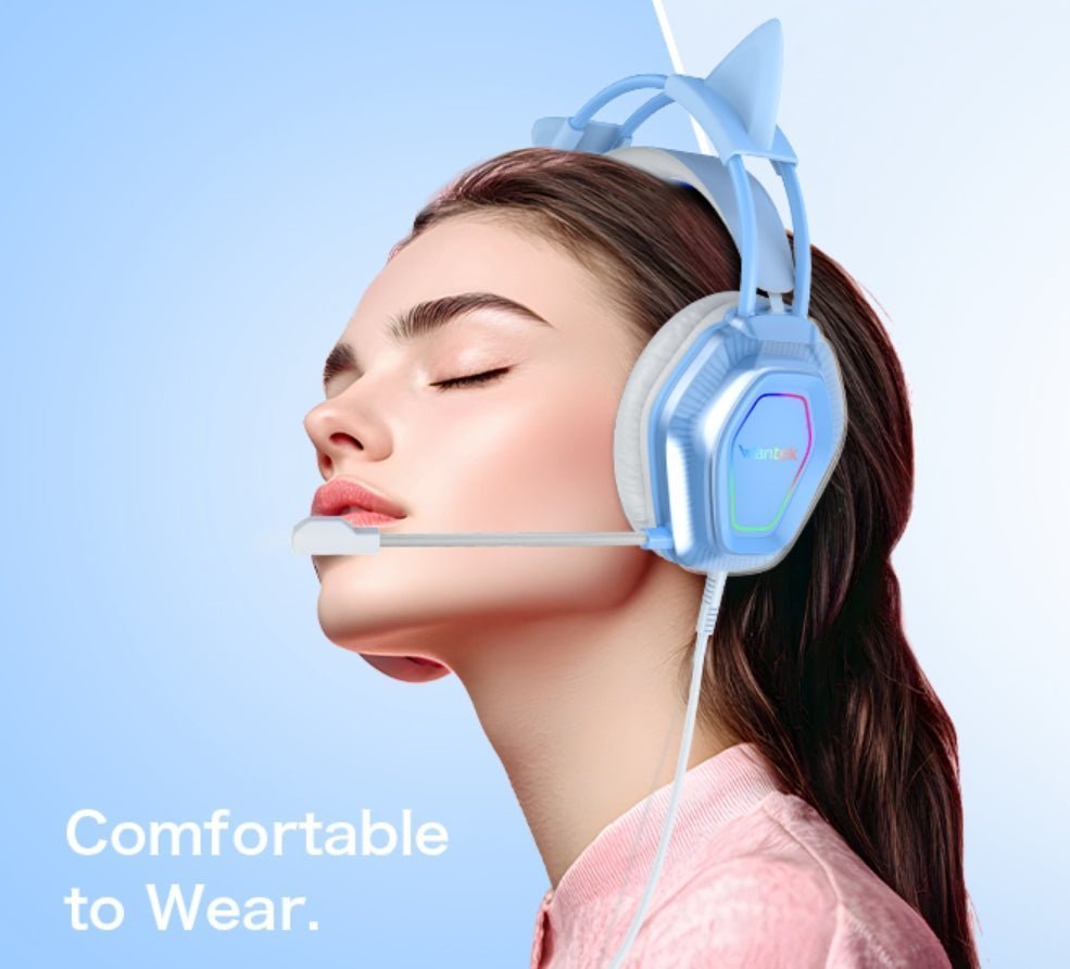 blue headphones
