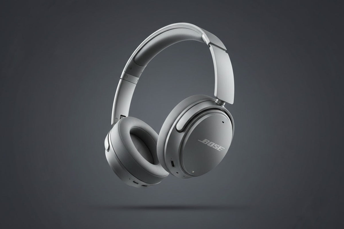 Silver Bose Noise Cancelling Headphones 700 on a dark background