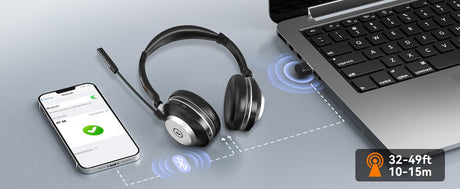bluetooth headphones with bluetooth transmitter