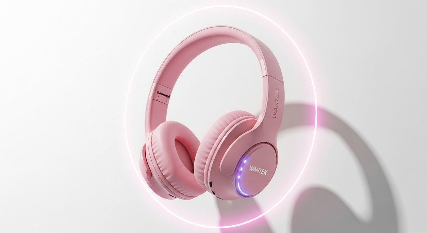 pink over ear headphones