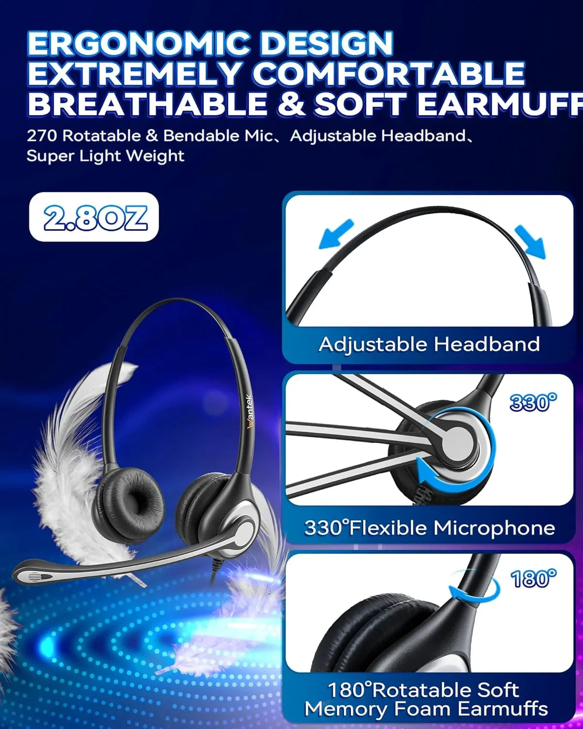 dual ear landline headset