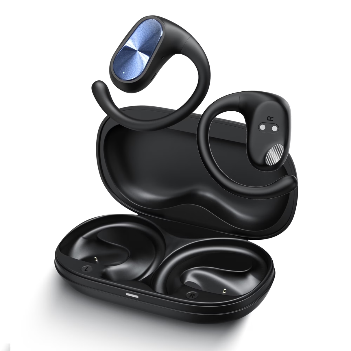 Voistek Wireless Earbuds,Bluetooth 5.4 Open Ear Earbuds with Ear Hooks,Auto Pairing, Touch Control, Built-in Mic, Lightweight Stereo Sound for IOS/Android