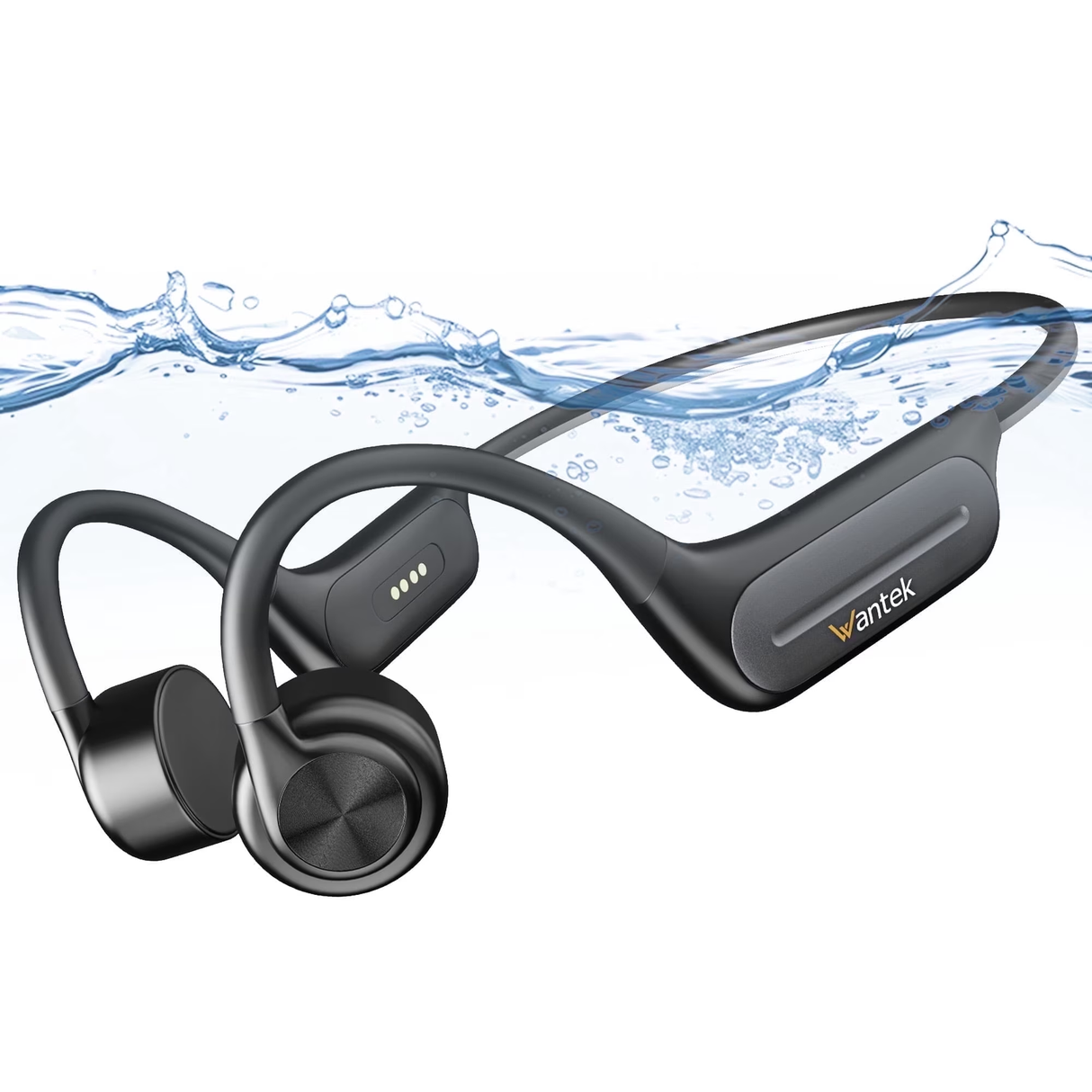 Wantek Bone Conduction Swim Headphones, Open Ear Wireless Bluetooth Headsets with 32GB MP3 Player, IP68 Headphones with Bluetooth 5.3 for Run, Hike