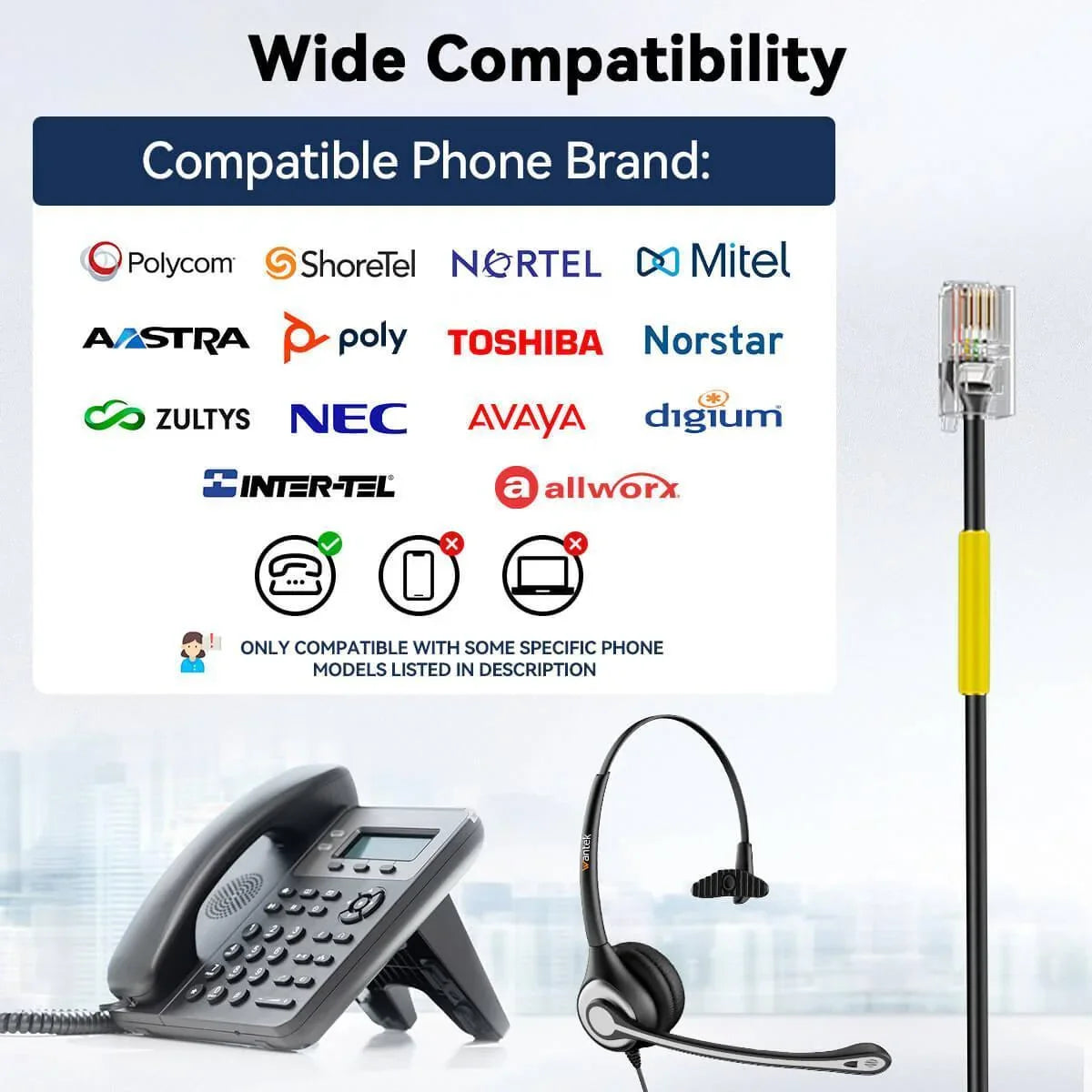 quick disconnect desk phone headset