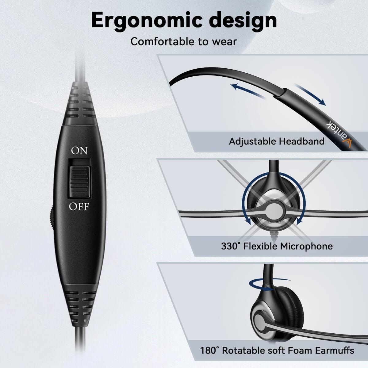 Telephone Headset for Office Phone