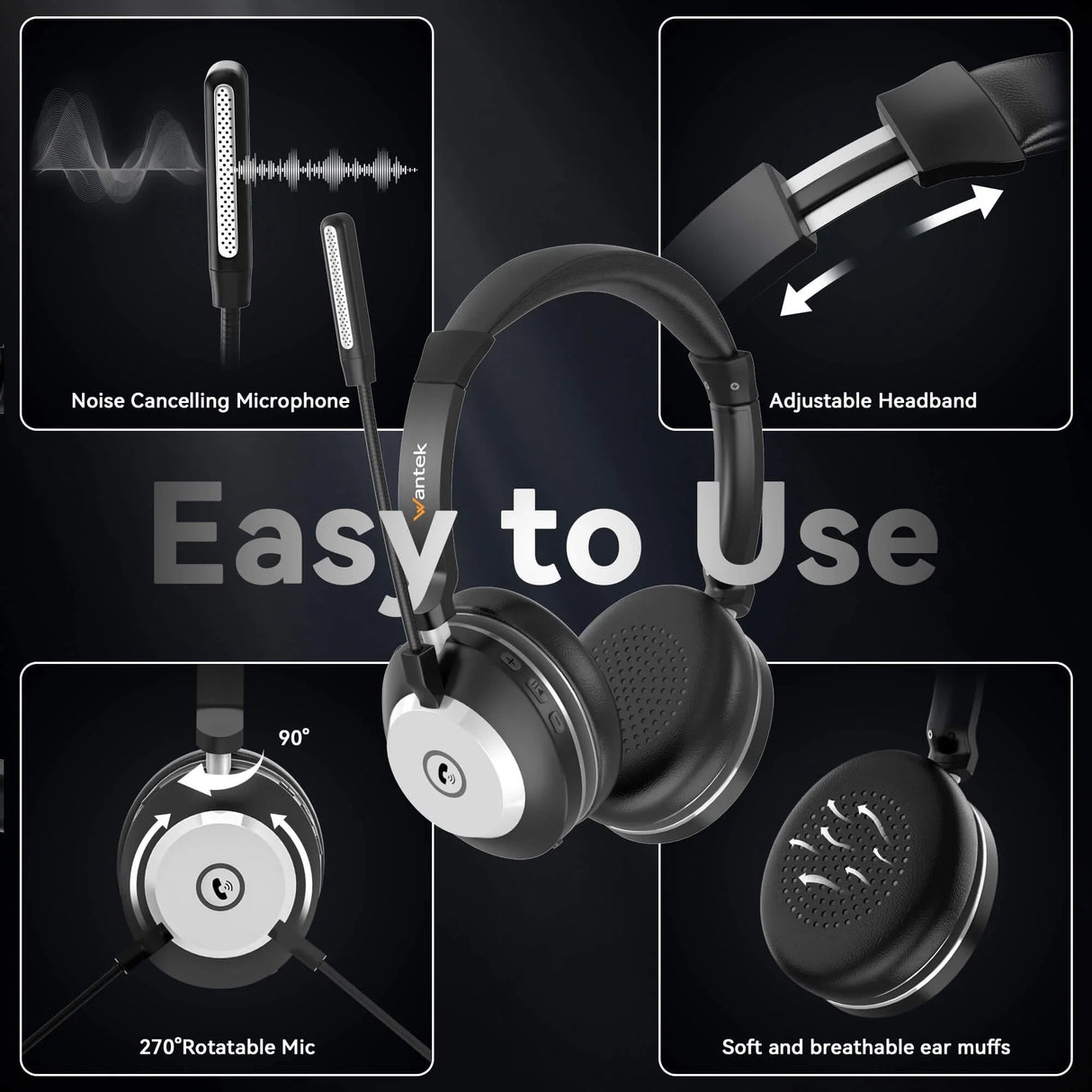 Best value Noise Canceling Bluetooth Headphones with Microphone