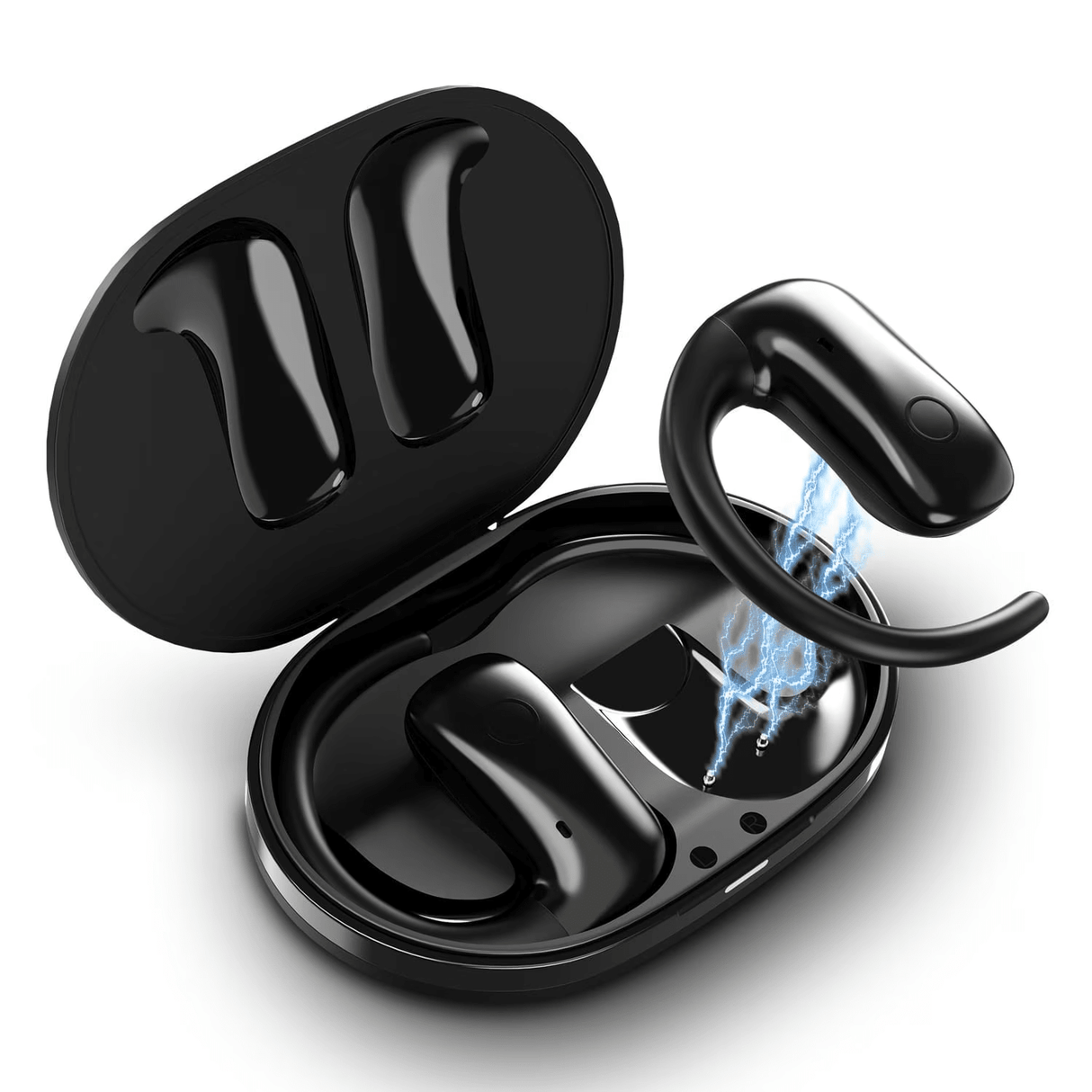 Wireless Open Ear Earbuds, Bluetooth 5.3 Headphones, 50H Playtime w/Charging Case,Touch Controls, Voice Assistant, Built-in Mic for Calls