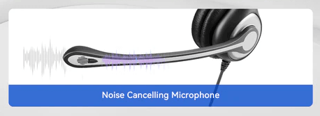 Wantek noise cancelling office headset microphone for clear communication in business