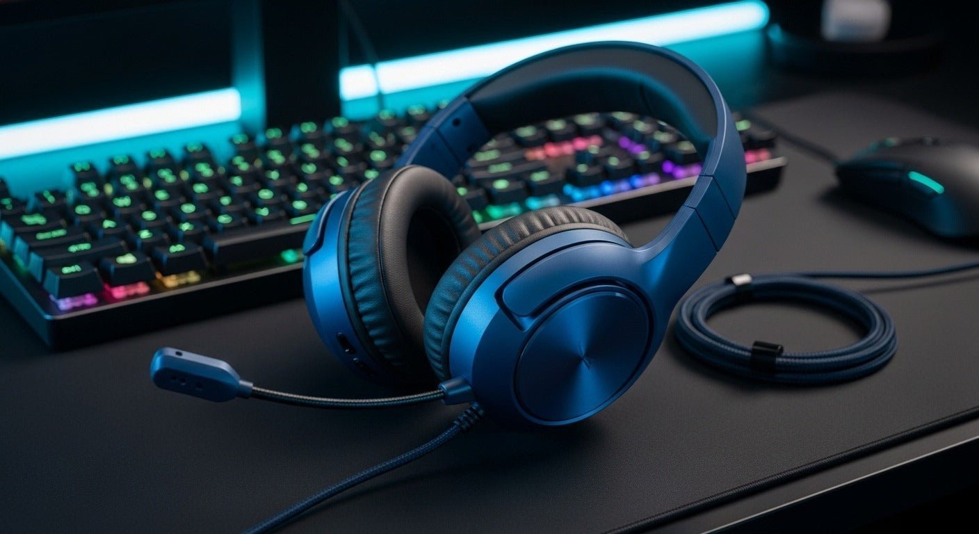 blue gaming headset