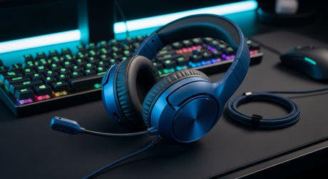 blue gaming headset