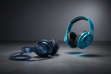 blue headphones wired