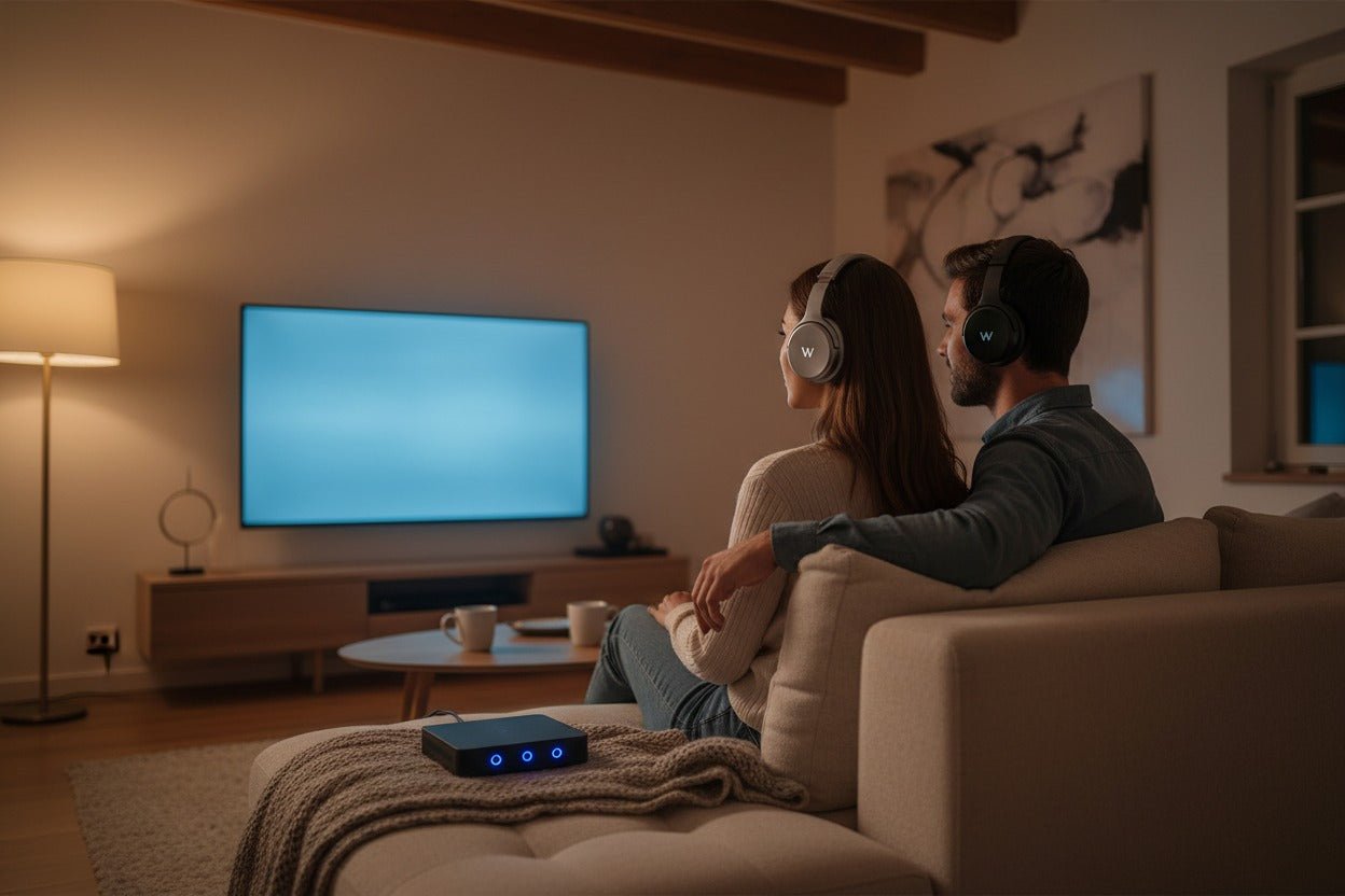 bluetooth headphones with bluetooth transmitter