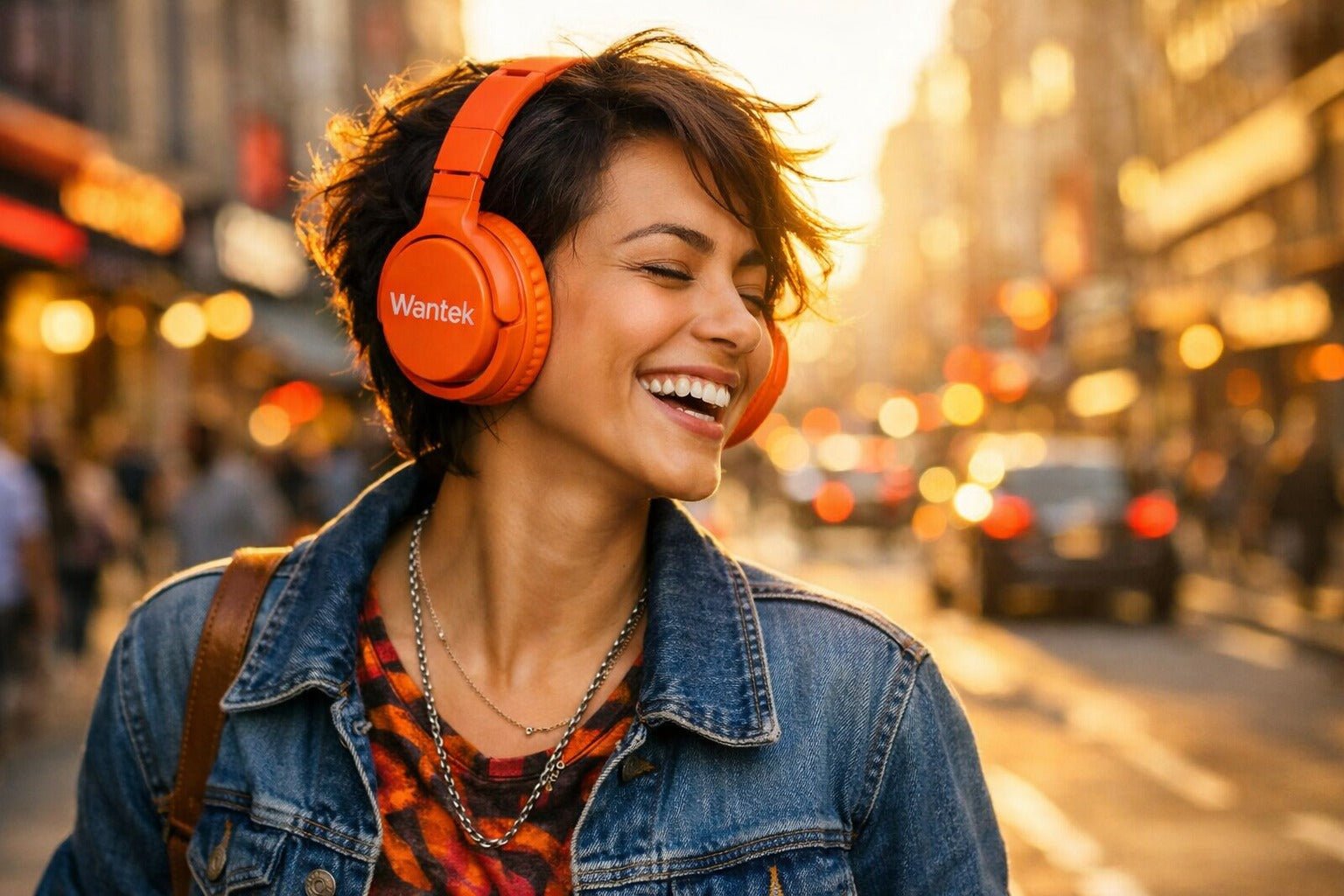 orange headphones