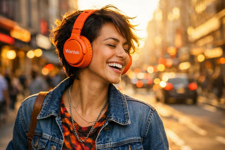 orange headphones