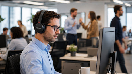 headphones in the office