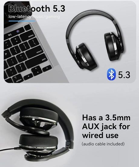 black headphones