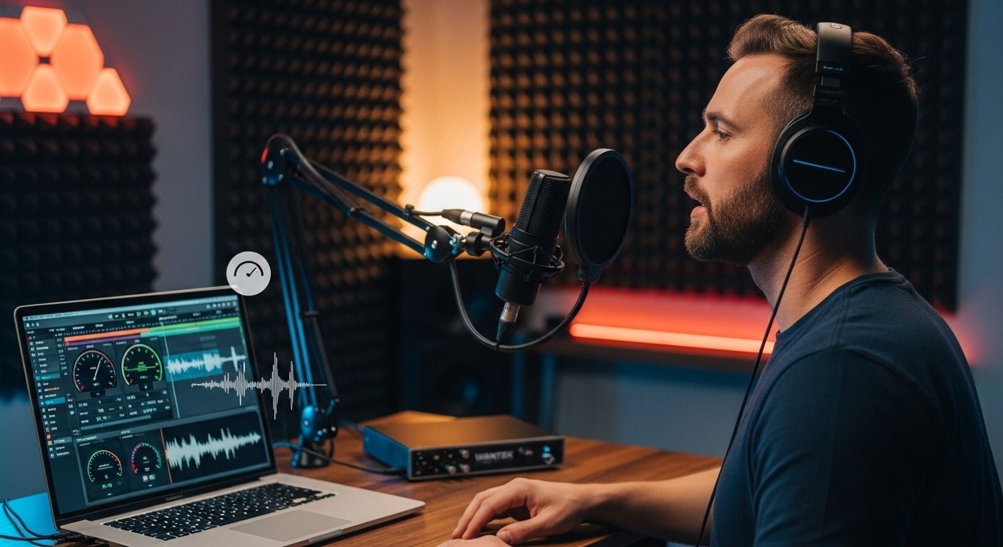 why do podcasters wear headphones