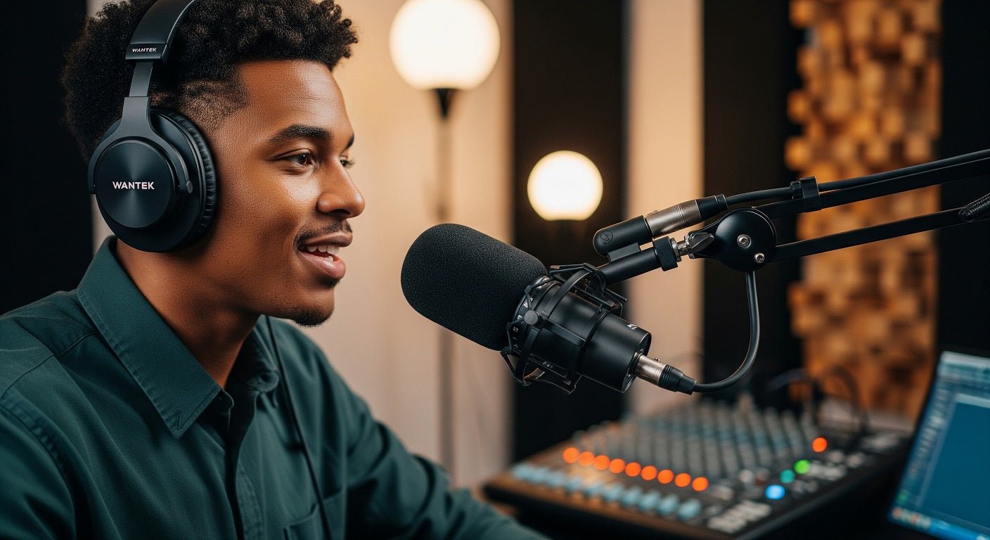 why do podcasters wear headphones