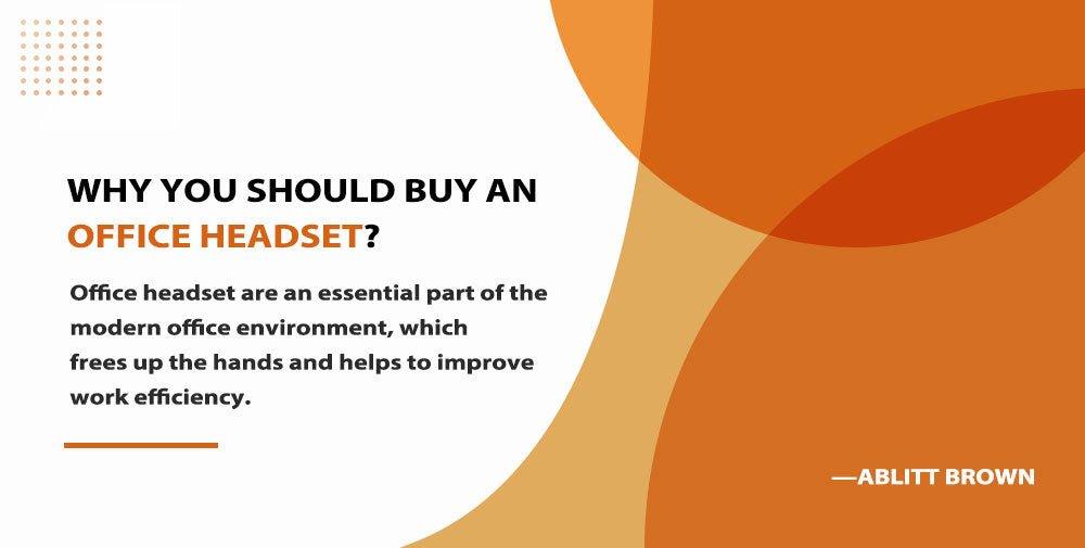 Graphic explaining benefits of office headsets for hands-free work and improved efficiency