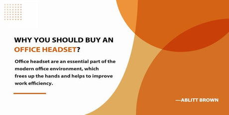 Graphic explaining benefits of office headsets for hands-free work and improved efficiency