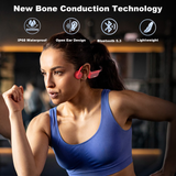 Wantek Bone Conduction Swim Headphones, Open Ear Wireless Bluetooth Headsets with 32GB MP3 Player, IP68 Headphones with Bluetooth 5.3 for Run, Hike - Red