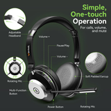 Wantek Trucker Bluetooth Headset with Upgraded Microphone AI Noise Canceling, On-Ear Headphone for Driver Office Call Center