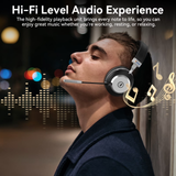 V5.3 Computer Bluetooth Headset with Microphone for PC, with Noise Cancelling Mic, USB Dongle, Charging Base & Mute Button for Work/Cell Phones/Computer/Call Center/Zoom