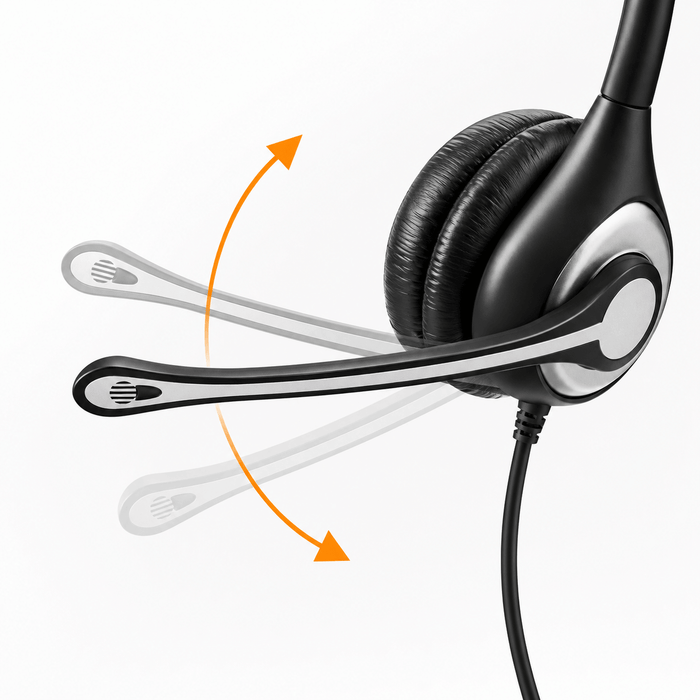 Wantek headset adjustable microphone boom close-up