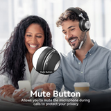 Trucker Bluetooth Headset with Microphone, with AI Noise Cancelling & Mute Button, Wireless On-Ear Headphones 50 Hrs Working Time, for Trucker Home Office Remote Work Zoom