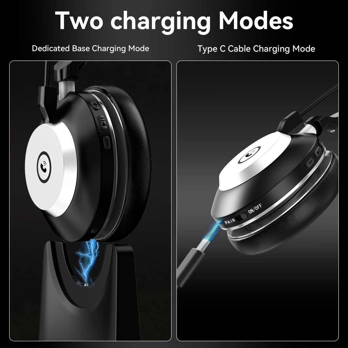 Wantek Wireless Headset with Mic for Work with AI Noise Cancelling Microphone Bluetooth Headset with 2.4G USB Dongle & Mic Mute for Laptop/Computer/Cell Phones/Office/Remote Work/Call Center/Zoom/Sky