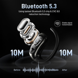 Wireless Open Ear Earbuds, Bluetooth 5.3 Headphones, 50H Playtime w/Charging Case,Touch Controls, Voice Assistant, Built-in Mic for Calls