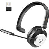 Wantek Wireless Headset with Mic for Work with AI Noise Cancelling Microphone Bluetooth Headset with 2.4G USB Dongle & Mic Mute for Laptop/Computer/Cell Phones/Office/Remote Work/Call Center/Zoom/Sky