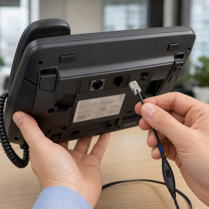 Checking a desk phone model before selecting an RJ2 headset
