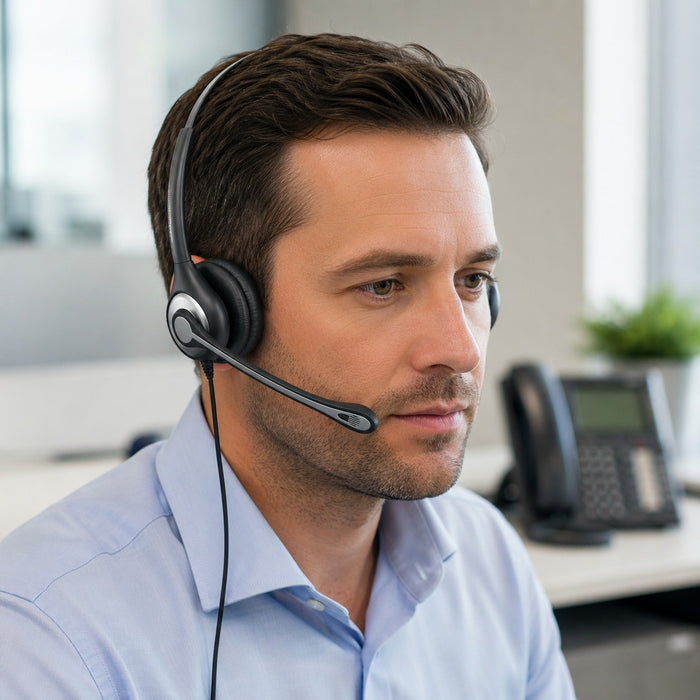 Practical wired landline headset without wireless or ANC features