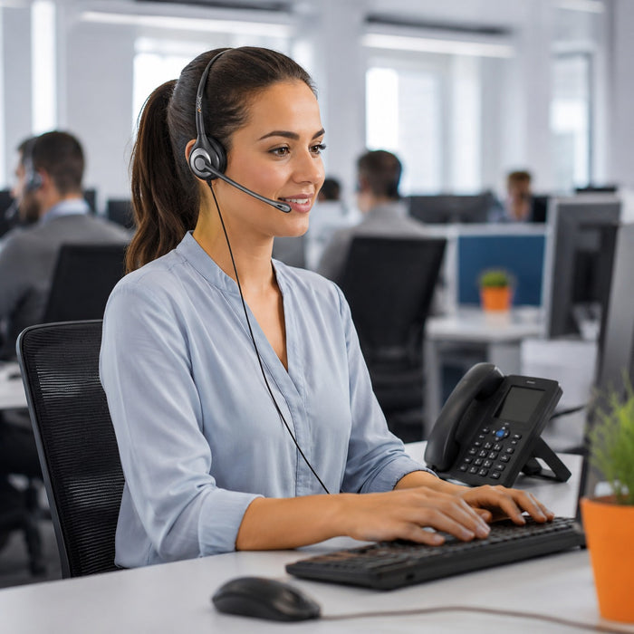 Lightweight mono headset for extended desk phone calls