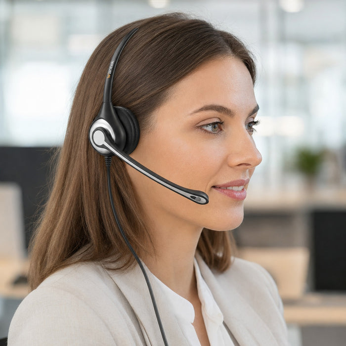 Lightweight mono headset for repeated office phone calls