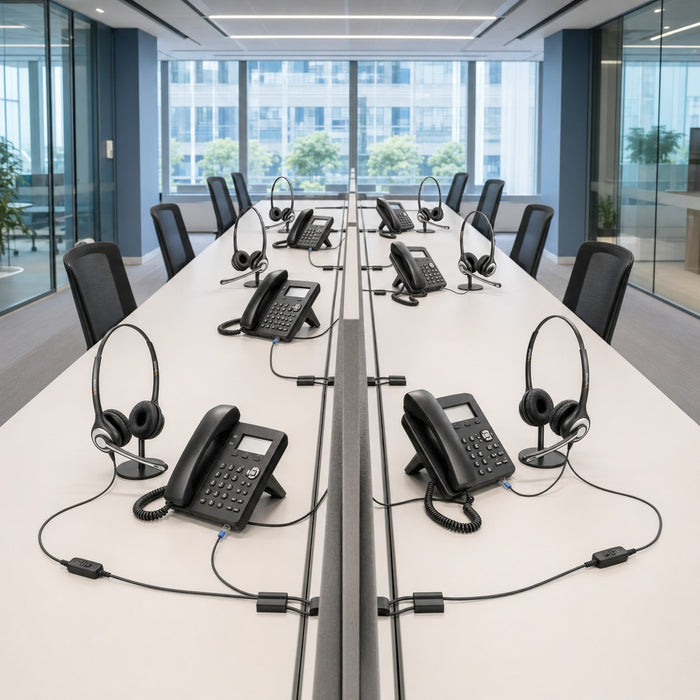 Standardized wired headsets across call center desks