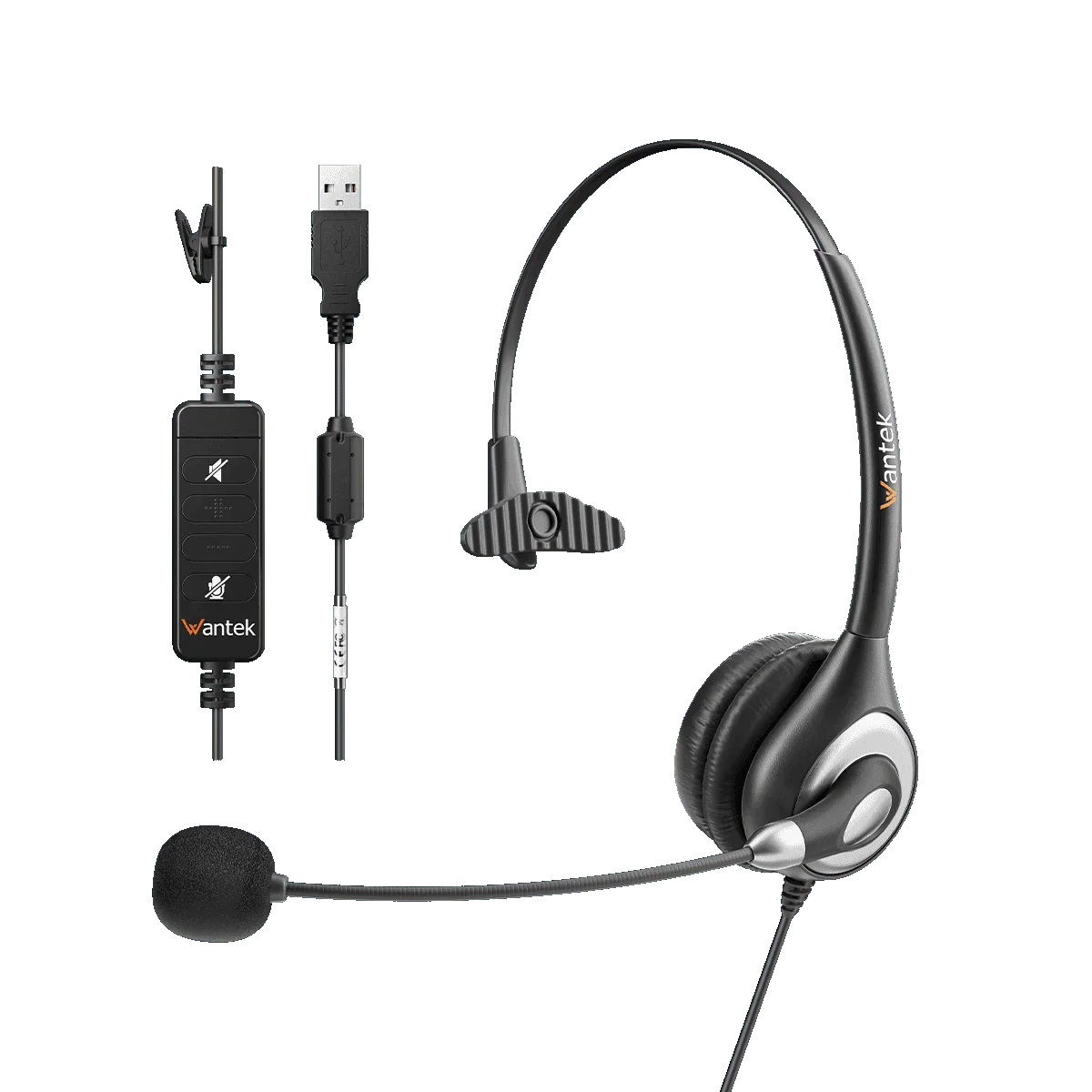USB headset with mic - Wantek noise-cancelling headset for Zoom and remote work