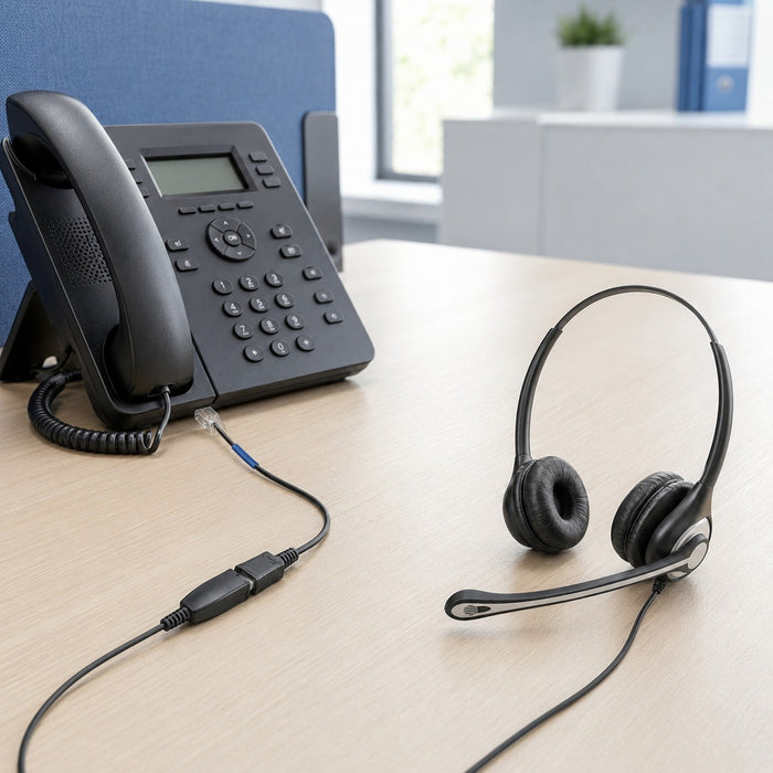 Wired call center headset setup without chargers or batteries