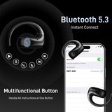 Wireless Open Ear Earbuds, Bluetooth 5.3 Headphones, 50H Playtime w/Charging Case,Touch Controls, Voice Assistant, Built-in Mic for Calls