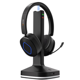 Wantek Wireless Headset with USB Dongle, Bluetooth 6.0 PC Headset with Noise Canceling Mic, 40Hrs Music Time, 2.4G/BT Switch for Computer Laptop Call Center Skype Teams (500mAh)