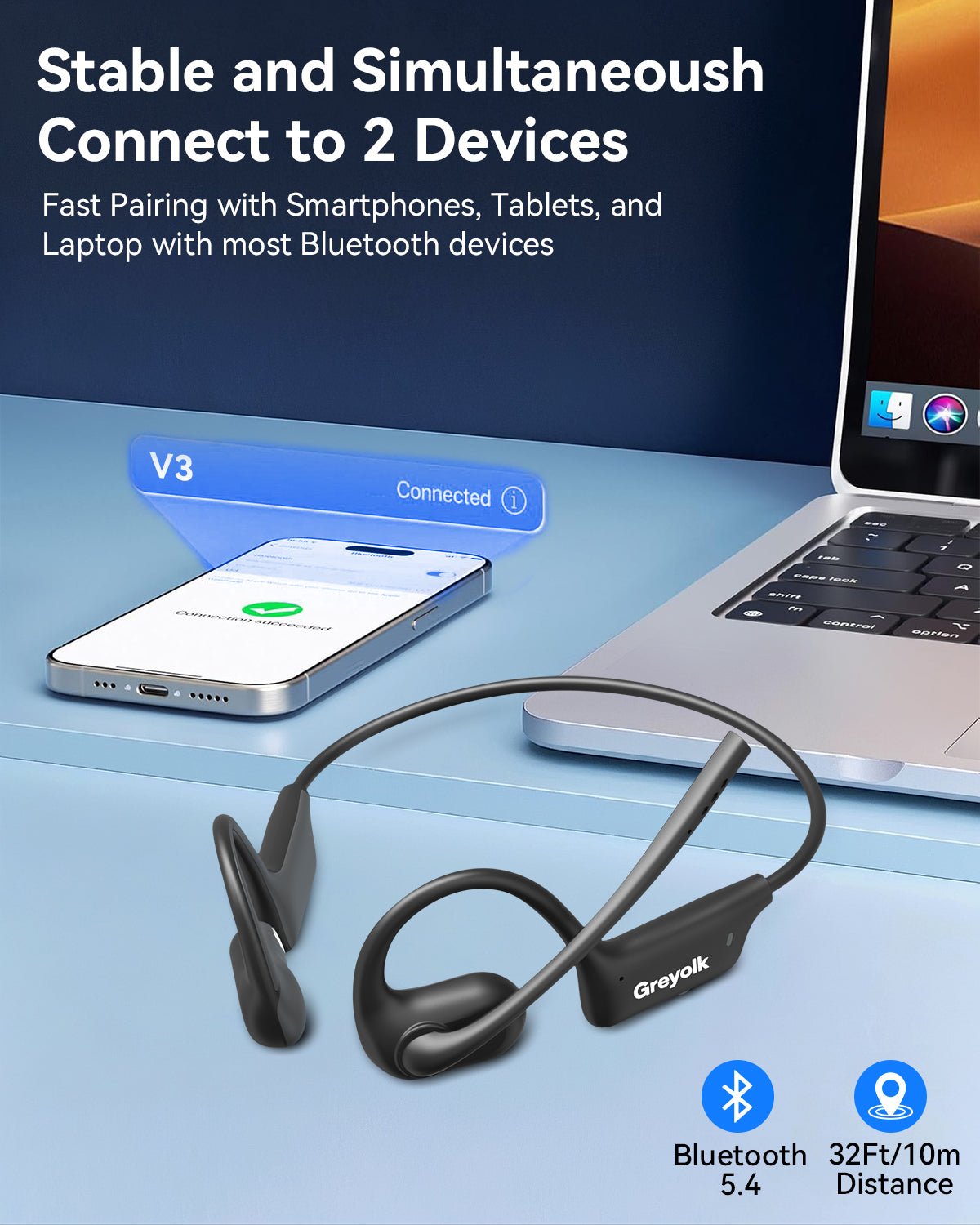 Greyolk® V3 Boneconduction Headset