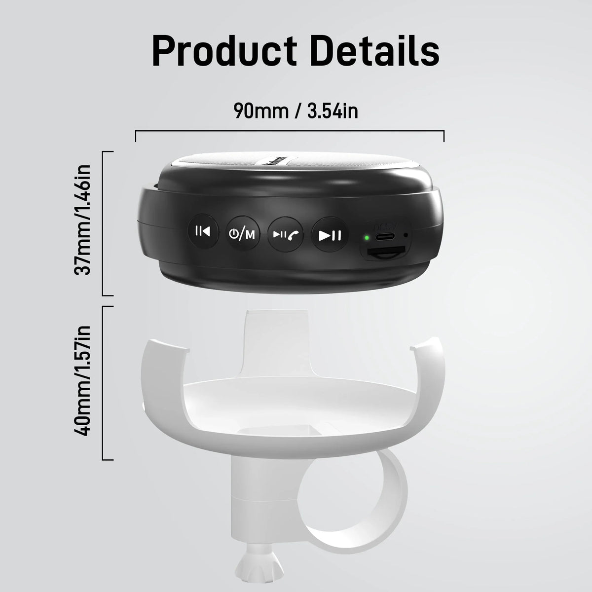 Bluetooth speaker with hook