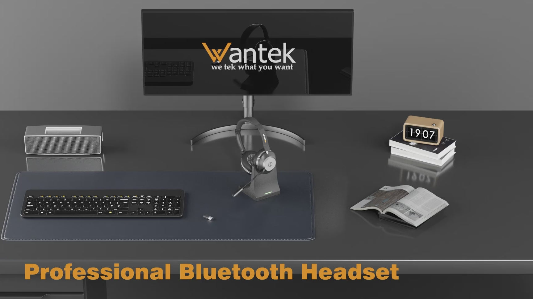 Wantek® WK882BT Bluetooth Headphones with Microphone Charge Dock