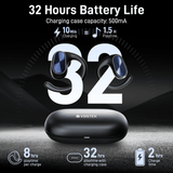 Voistek Wireless Earbuds,Bluetooth 5.4 Open Ear Earbuds with Ear Hooks,Auto Pairing, Touch Control, Built-in Mic, Lightweight Stereo Sound for IOS/Android