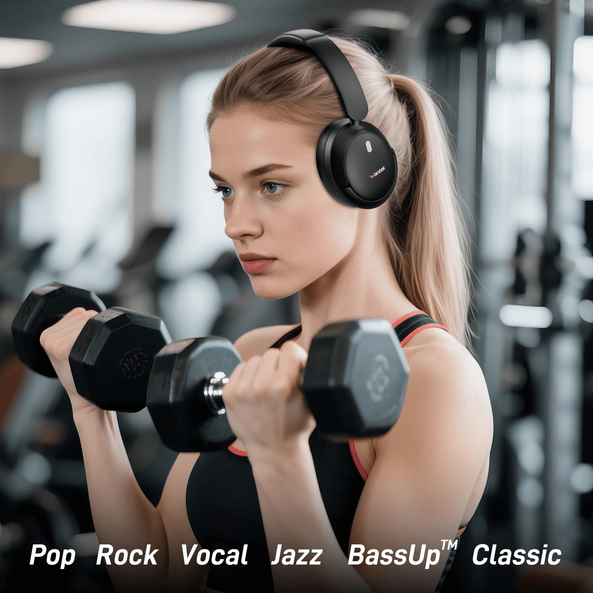 Wantek Active Noise Cancelling Headphones , 70-Hour Bluetooth Headphones, Deep Bass & Hi-Fi Sound - Over-Ear Comfort for Office,PC,Travel, Work