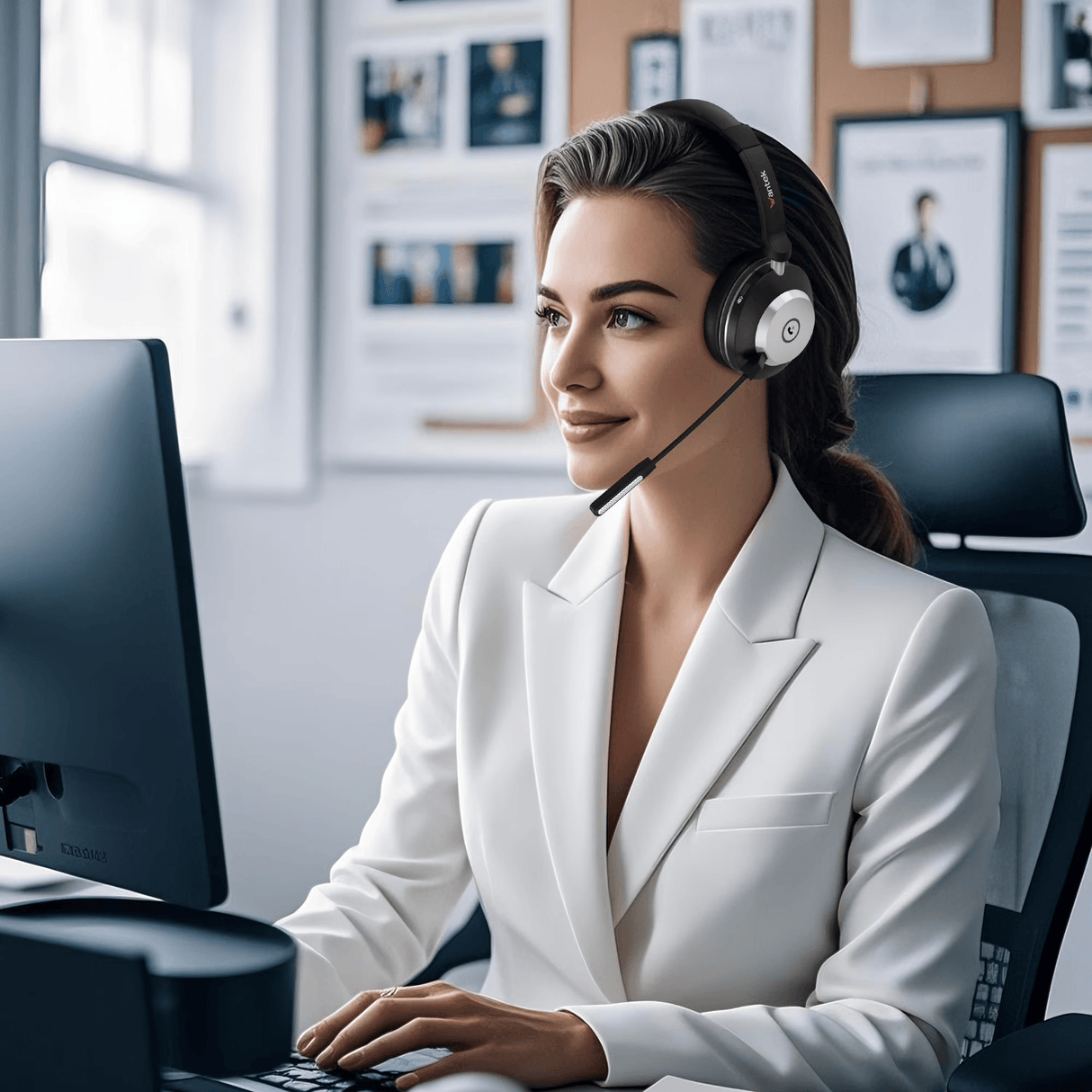 Wantek Bluetooth Headset with Microphone for PC, USB Dongle, Charging Base and Accessories,Mute Button for Work/Cell Phones/Computer/Call Center/Zoom
