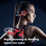 Wantek Bone Conduction Swim Headphones, Open Ear Wireless Bluetooth Headsets with 32GB MP3 Player, IP68 Headphones with Bluetooth 5.3 for Run, Hike - Red