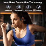 Wantek Bone Conduction Swim Headphones, Open Ear Wireless Bluetooth Headsets with 32GB MP3 Player, IP68 Headphones with Bluetooth 5.3 for Run, Hike