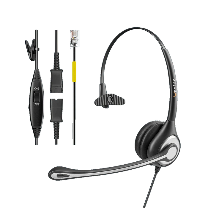 RJ9 Headsets for Desk Phones & Call Centers | Wantek